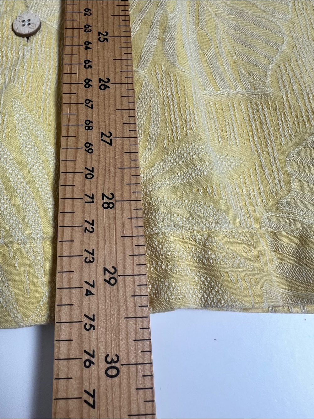 Jamaica Jaxx 100% Silk Yellow Tropical Palm Leaf Jacquard Aloha Shirt-Size-Med - Picture 8 of 8